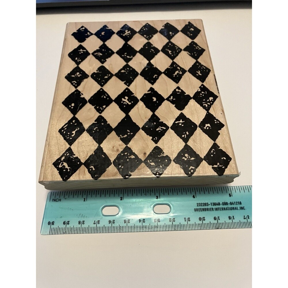 Stampin' Up! Print Pattern Diamond Harlequin Background Rubber Stamp 6x5 2005